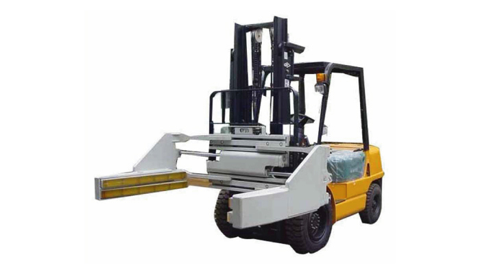 Rotating slide hydraulic concrete brick clamp for forklift