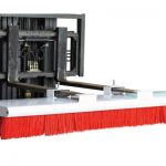 Fork truck mounted street sweeper attachment for forklift