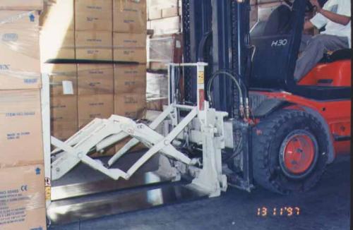 Forklift Push Pull Attachment Use in Appliance Industry